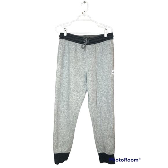 Men's Reebok Light Dark Grey Fleece Lined Drawstrings Sweatpants Joggers Size M - Picture 1 of 5